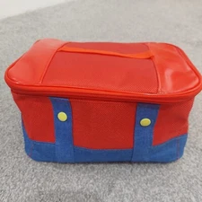 Unbranded switch portable game storage case red blue w/ handle movable interior
