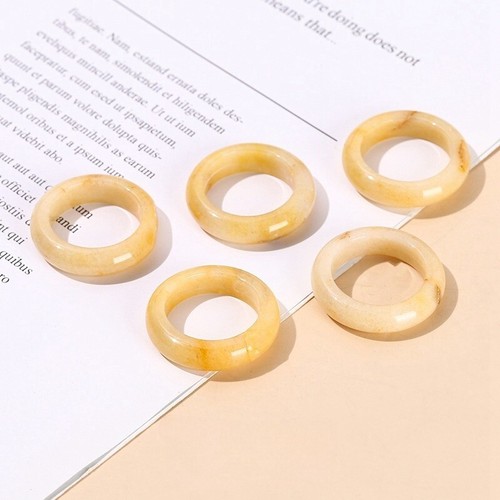 Women Men Natural Quartz Crystal Finger Ring Healing Stone Lovers Circle Jewelry - Picture 69 of 133