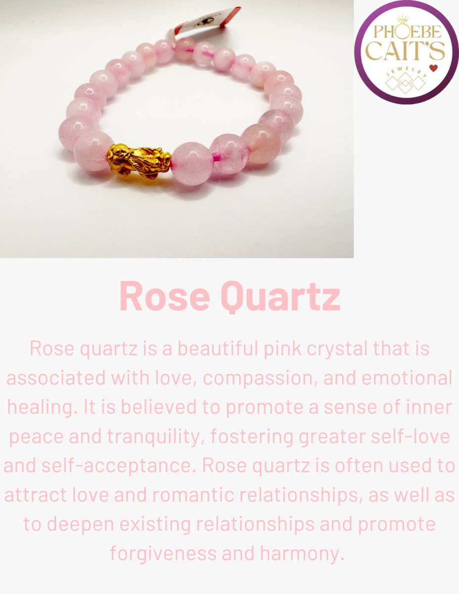 Lucky 18K Gold Rose Quartz PIXIU Bracelet (PIYAO)/Light Pink