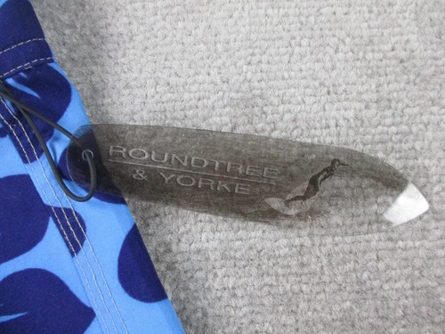 VINTAGE Roundtree & Yorke Swim Trunks Mens 28 Blue Floral Board Shorts Aloha - Picture 4 of 9