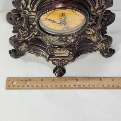 Orologio Mantello Ornato Bronzo Imperiale Barocco Neo Gotico Love Bird Metallo Inciso 14" - Foto 20 di 22