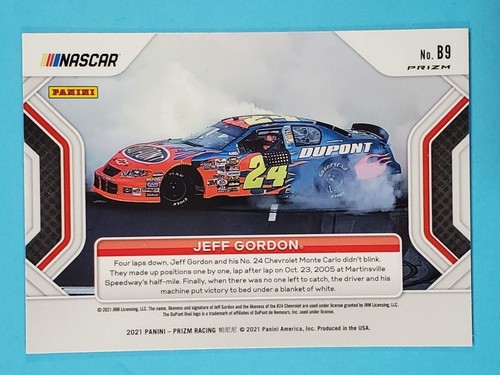 Panini Prizm Burnouts 2021 plateado Jeff Gordon #B9 🏁 - Imagen 2 de 2