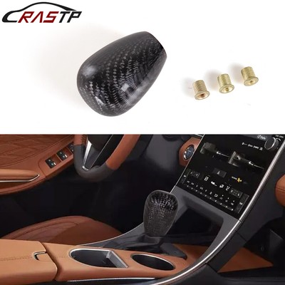 JDM Universal Black Carbon Fiber Automatic Car Gear Shift Knob Shifter 5 6 Speed