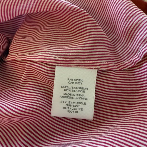 Top camicia donna Equipment righe 100% seta senza maniche bottoni davanti XS rosso - Foto 4 di 5
