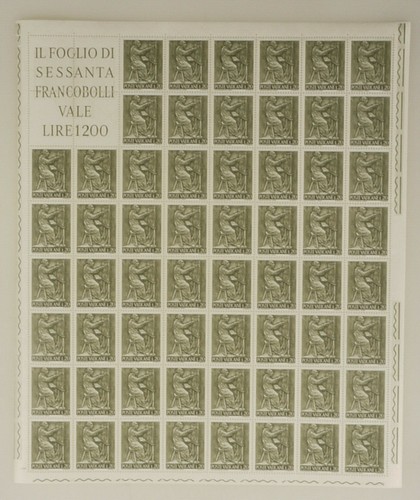 PRL) POSTE VATICANE LIRE 20 FOGLIO MNH** FRANCOBOLLI TIMBRE STAMP PTT MARKS - Picture 2 of 3