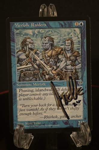 Merfolk Raiders Artist Proof Signed Steve Luke MTG Mirage Magic AP - Picture 1 of 2