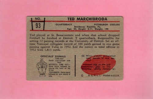 1953 Bowman Football (#2-95) - Pick A Card, P-MT condition - Bild 162 von 166