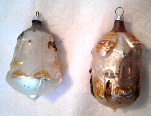 Set 6 ornamenti vintage in vetro mercurio oro, perla e argento - con Germania - scatola USA - Foto 3 di 17