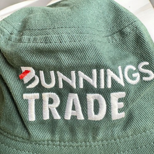 Bunnings Trade Bucket Hat (One size fits most) Green Rimmed Hat Embroidered - Picture 6 of 6
