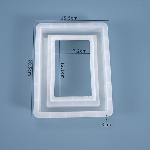 Silicone Picture Frame Mold Resin Epoxy Agate Making Casting Mould Tool DIY - Picture 5 of 6