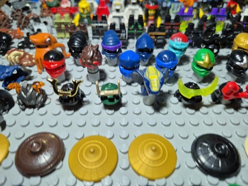 Lego Ninjago Minifigure 270 + Lot Helmets Hats Scarfs Incomplete Parts Pieces - Picture 14 of 24