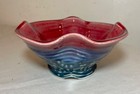 Vintage James Sankowski Ballston Lake Pottery Ceramic Glazed Footed Red Bowl