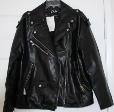ZARA WOMAN リアルレザージャケット Zara Women 100% Genuine Leather Biker Jacket With Zipper