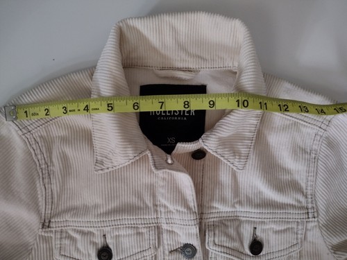 Chaqueta corta de pana Hollister para mujer XS crema botón delantero manga larga  - Imagen 10 de 13