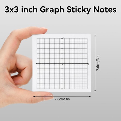 8 Pack Graph Paper Sticky Notes 3x3 Inch Lined Mini Graph Pads for School - 第 2/7 張圖片