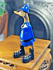 Wooden Police Duck Painted Bamboo Policeman Ornament 25cm DCUK
