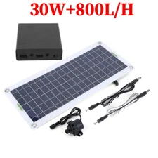 50W 800L/H DC 12V Low Noise Brushless Solar Water Pump Kit for Pool Black Outdoo