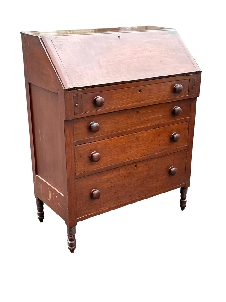 Antiguo Sheraton Country Drop recepción nogal 1820 American Pennsylvania Foto 2 de 4