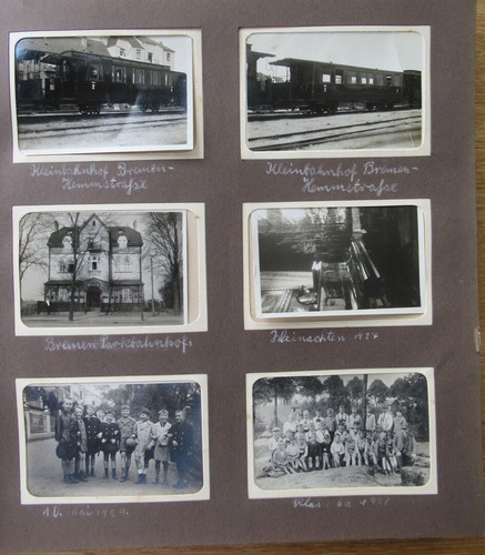Antiguo álbum de fotos familiares 1923 - 1935 con 145 fotos / niños viajes en tren - Imagen 5 de 24