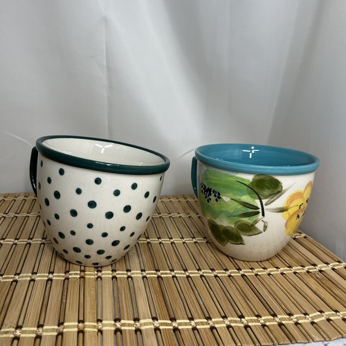 2 The Pioneer Woman Coffee Mugs Retro Green And Poppy 16 Oz Cups - Picture 8 of 8