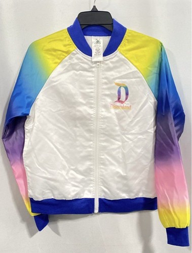 NWT Disney Womens Multicolor Ombre Long Sleeve Disneyland Bomber Jacket Size S