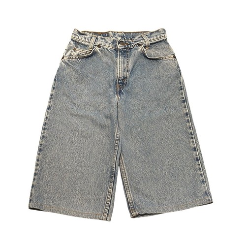 Vintage Levi’s Student Kid’s Youth Orange Tab Denim Blue Jeans Altered 24 X 13 - Picture 4 of 9