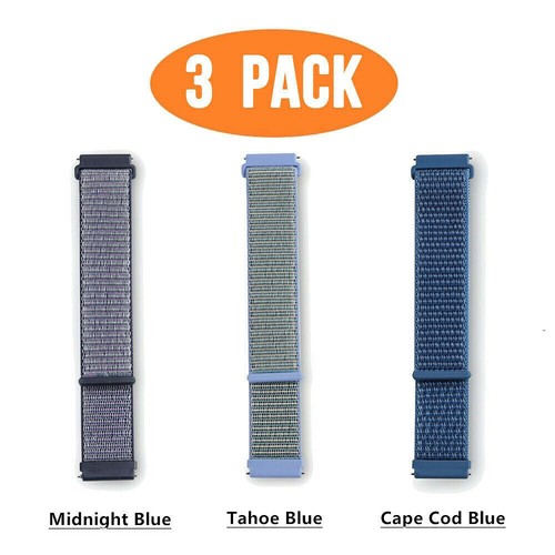 3Pack 20/22mm Nylon Sport Loop Band Strap for Samsung Galaxy Watch 3 4 5 40 44MM - Picture 18 of 22