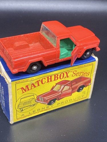 Matchbox n. 71B Jeep Gladiator Pickup 1964 ""verde"" Nuovo di zecca, scatola ottima forma - Foto 5 di 9