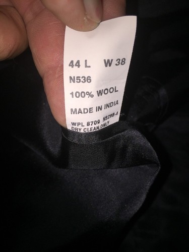 NAUTICA 100% Wool Black Gray Pin Stripe Godfather Sport Coal Blazer Mens Sz 44 L - Picture 6 of 8