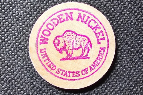 Vintage 1970 Madera Níquel Oswego Co. Numismatic Assoc 6ta Moneda-a-Rama Fulton NY - Imagen 2 de 2