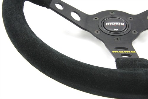 Momo Wildleder Sportlenkrad Modell mod. 07 350mm schwarz black steering wheel vo - Bild 4 von 5