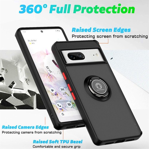 Pour Google Pixel 8A Pro 7A Étui Bague Support Antichoc Téléphone & Écran Garde - Photo 6 sur 36