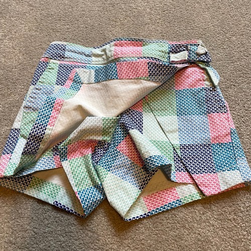 Vineyard Vines Skort Girls 8 Multicolor Patchwork Whale Bow Preppy Cotton Shorts - Picture 2 of 14