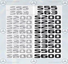 Mercedes Benz Letters S Class FLAT Emblem badge stickers Chrome/Black S55-S600d