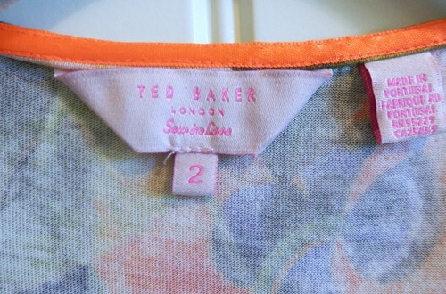 Ted Baker London Women's Floral Blouse Top T-Shirt Tee SZ UK 2 or U.S. 4 - Picture 2 of 2