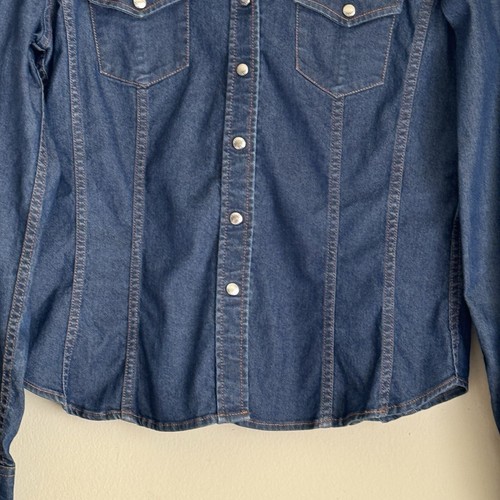 Escada Sport Denim Chambray Button Up Collared Shirt Women's Size M US 38 IT - Picture 3 of 17