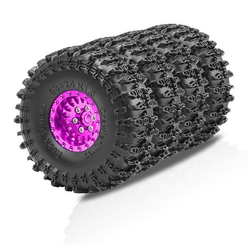 Aluminum 1.0" Beadlock Wheel Rim &Tires For 1/18 TRX4M 1/24 SCX24 AX24 RC Car - Picture 19 of 28