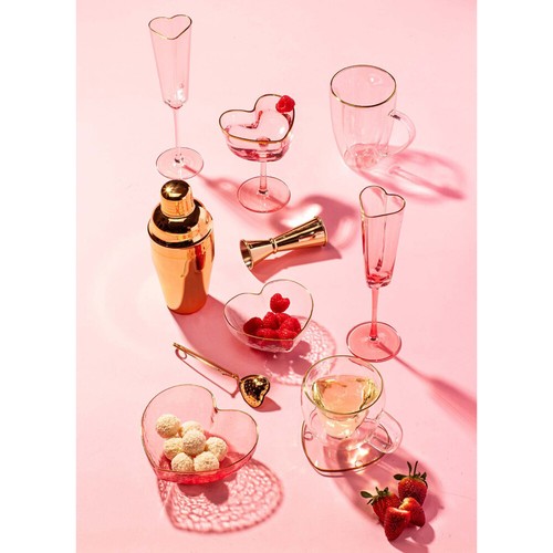 4pc Tempa Amour Cocktail Maker Set Stemmed Cup/Jigger/Shaker Barware Clear/Gold - Picture 3 of 3