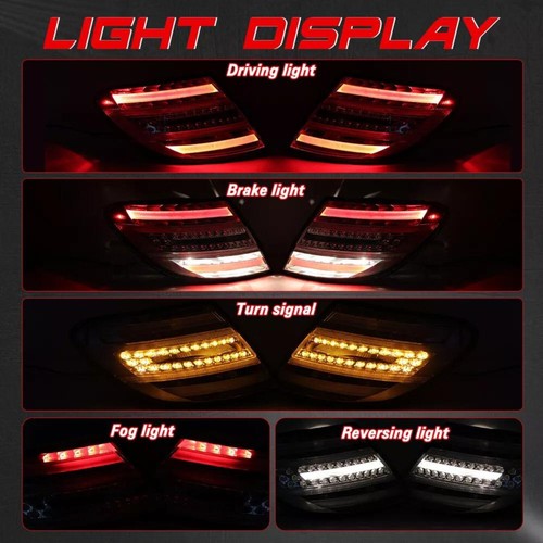 LED Brake Tail Light Lamp For Mercedes C-Class W204 C250 C300 C350 C63 2011-2014 - Picture 3 of 12