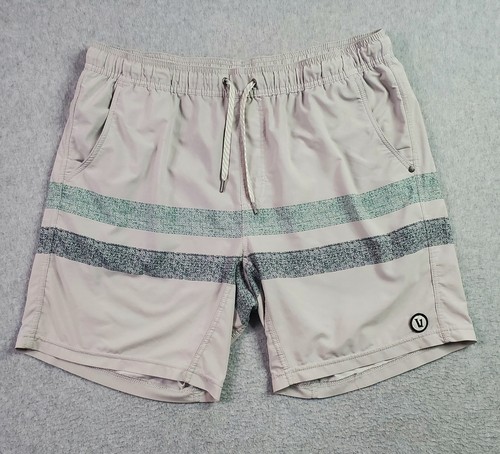 Vuori Kore Shorts Herren XL grau salt alo gestreift gefüttert Performance Gym Yoga Laufen