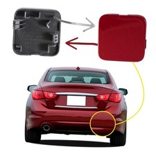 Car Rear Bumper Tow Hook Cover Compatible with Red Right Passenger Side