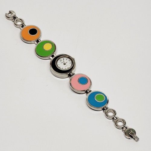 Persona Analog Quartz Wristwatch - Colorful Retro Mod Design- Works Great - CUTE - Picture 2 of 8