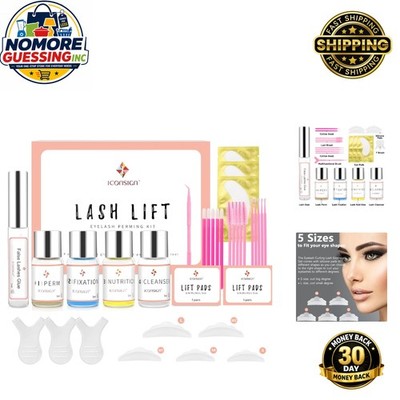 Semi-Permanent Lash Lift Kit with Upgraded Glue - Stunning Results for Home Use