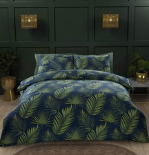 Bedding Botanical Green Leaves Duvet Cover Set Floral Microfibre