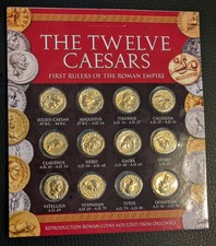 The Twelve Caesars Gold Colour Coin Collectable Gift Pack Roman Reproduction.