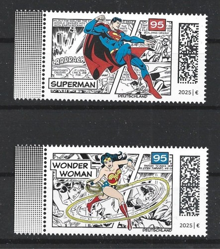 Deutschland 2025 DC Comics Superhelden Superman Wonder Woman postfrisch Briefmarken