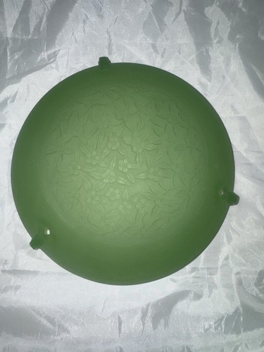 Art Deco Uranium Depression Green 3 Chain Semi Flush Ceiling Light Green Shade