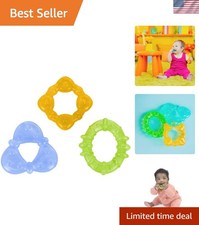Infant-Friendly Water-Filled Teething Toys - Assortment of 3 Colorful Designs