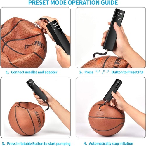 Electric Ball Pump, Smart Air Pump Portable Fast Ball Inflation with Precise ... - Picture 6 of 12
