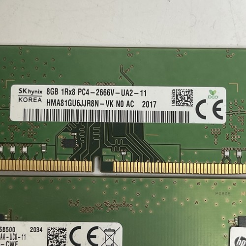 SK hynix 8GB 1Rx8 PC4- 266V-UA2-11 HMA81GU6JJR8N + Samsung 4GB M378A5244CB0-CWE - Picture 4 of 9